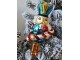 Vánoční skleněná ozdoba Louskáček s lízátkem - 7*5*15 cm