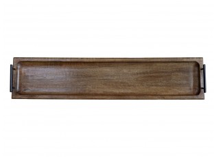 Dlouhý úzký dřevěný servírovací podnos s uchy Tours Tray - 90*20*8 cm