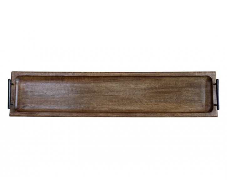 Dlouhý úzký dřevěný servírovací podnos s uchy Tours Tray - 90*20*8 cm