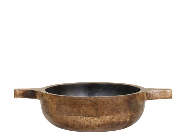 Dřevěná servírovací miska z mangového dřeva Tours Handles - Ø 17*5 cm/ 700ml