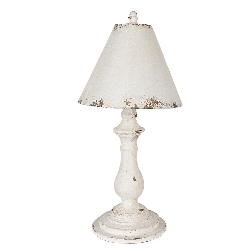 Bílá vintage stolní lampa Hillae - Ø 26*55 cm E27/max 1*60W