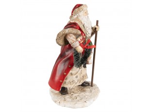 Vánoční dekorace Santa Claus s věncem - 16*14*25 cm