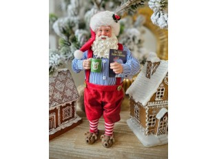 Vánoční dekorace Santa Claus v papučích - 16*8*28 cm