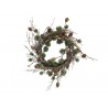 Hnědo-zelený věnec s jehličím a se šiškami - Ø 40 cm Barva : zelená, hnědáMateriál: PE, kov, šišky