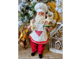 Vánoční dekorace Santa cukrář - 13*10*28 cm