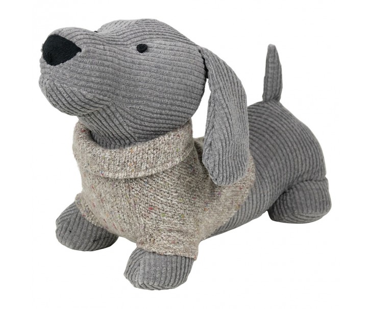 Šedá dveřní zarážka jezevčík Dachshund - 33*14*20cm Mars & More 