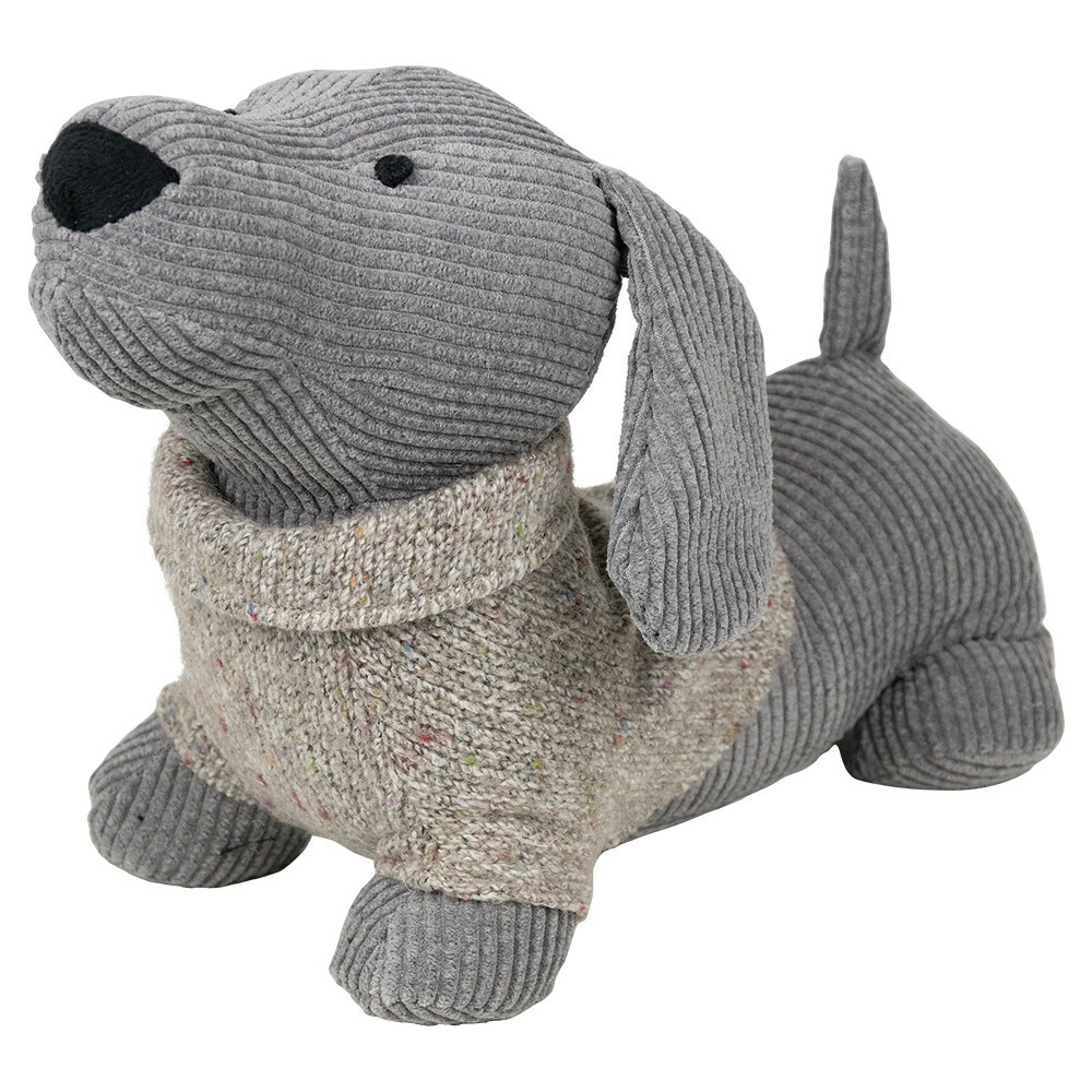 Šedá dveřní zarážka jezevčík Dachshund - 33*14*20cm