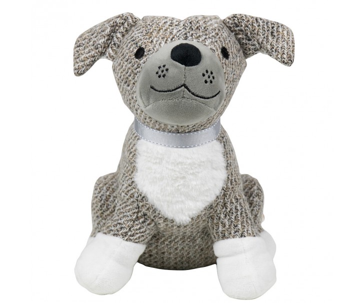 Šedá dveřní zarážka pes Dog - 25*21*26 cm
