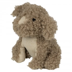 Hnědá kudrnatá dveřní zarážka pes Dog - 21*22*25 cm