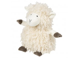 Bílá dveřní zarážka kudrnatá ovečka Sheep - 12*11*22 cm