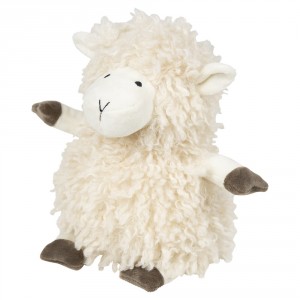 Bílá dveřní zarážka kudrnatá ovečka Sheep - 12*11*22 cm