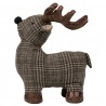 Šedo-hnědá dveřní zarážka jelen Deer - 25*21*26 cm Barva: šedá, hnědáMateriál: polyester Údržba: Otřete navlhčeným hadříkem