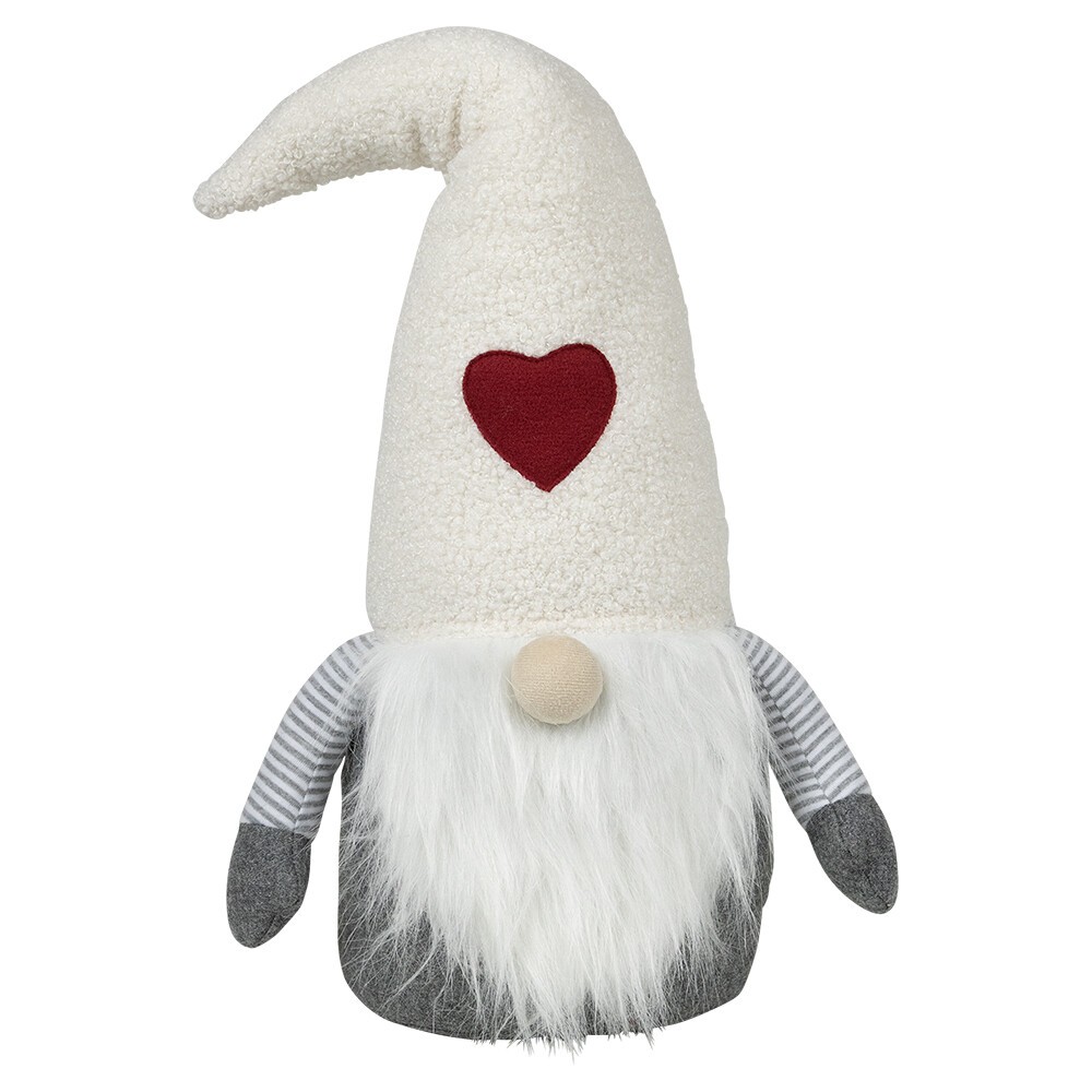 Dveřní zarážka skřítek Gnome v béžové čepici - 25*21*26 cm
