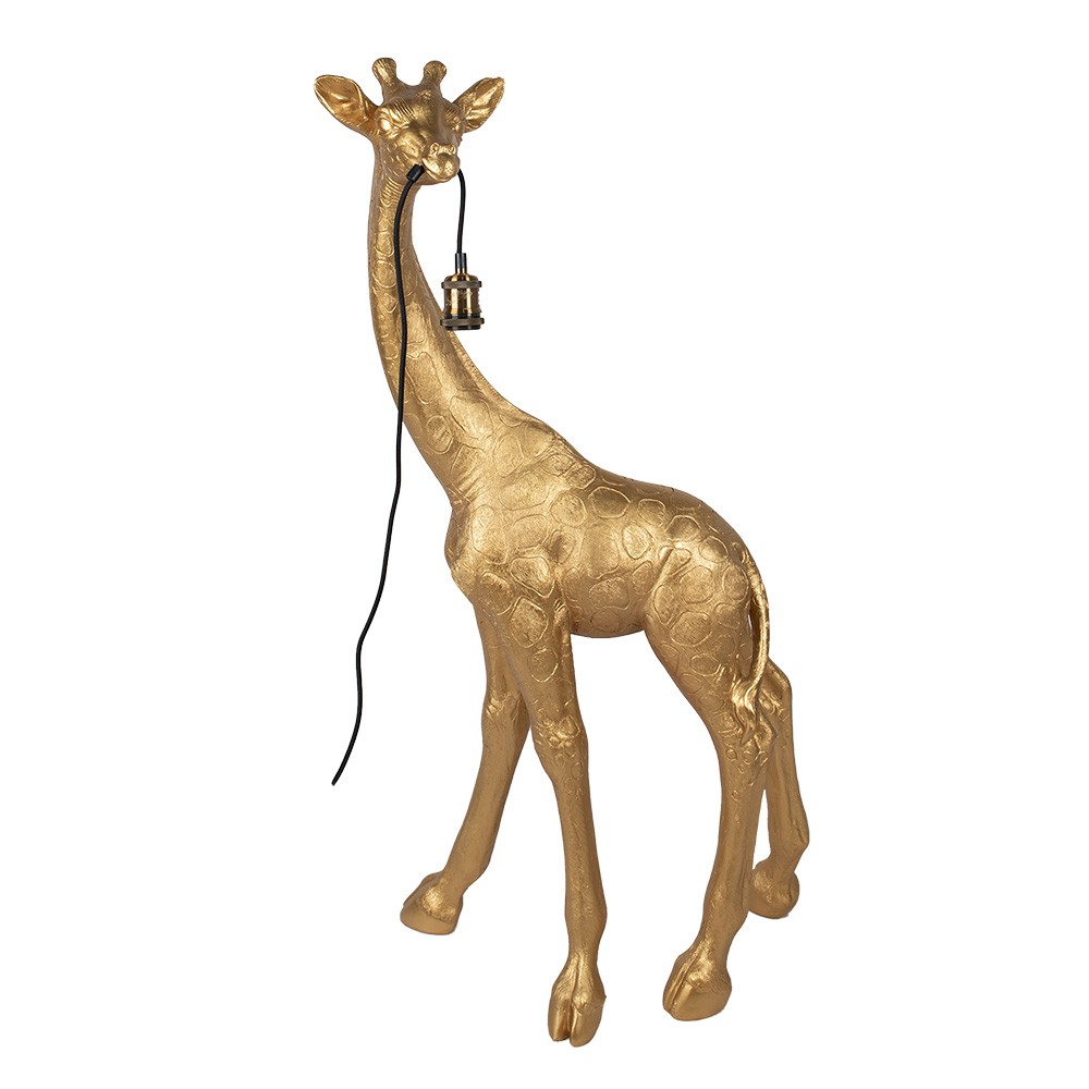 Zlatá stojací lampa ve tvaru žirafy Giraffe - 61*34*119 cm E27/max 1*40W Clayre & Eef