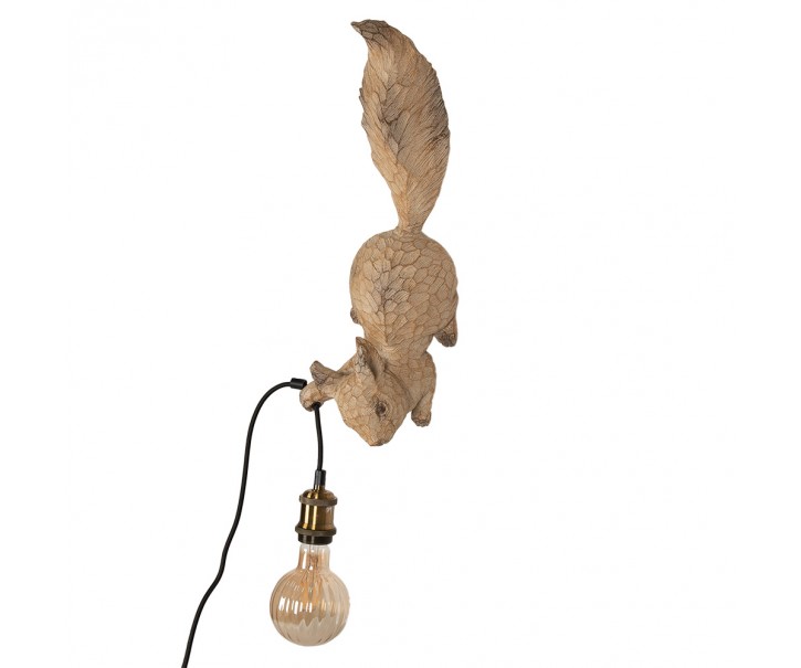 Hnědá nástěnná lampa ve tvaru veverky Squirrel - 12*15*48 cm E27/max 1*40W