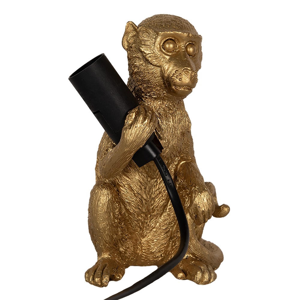 Zlatá stolní lampa opice Monkey - 11*12*17 cm E14/max 1*40W Clayre & Eef
