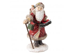 Vánoční dekorace socha Santa s nůší dárků- 14*12*20 cm