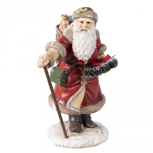 Vánoční dekorace socha Santa s nůší dárků- 14*12*20 cm