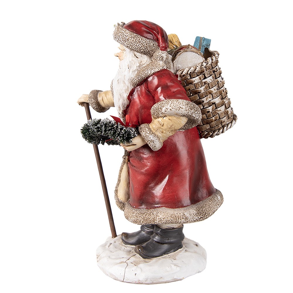 Vánoční dekorace socha Santa s nůší dárků- 14*12*20 cm