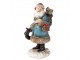 Vánoční dekorace socha Santa v modrém s nůší - 8*7*15 cm