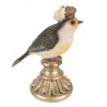 Dekorace socha ptáček s čapkou na podstavci - 8*13*17 cm Barva: multiMateriál: PolyresinHmotnost: 0,18 kg
