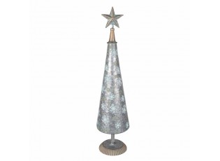 Zinkový antik dekorační vánoční stromeček s hvězdou - Ø 15*64 cm