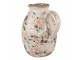 Béžový keramický dekorativní džbán s růžemi Rosina L - 20*16*22 cm