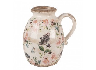 Béžový keramický dekorativní džbán s růžemi Rosina M - 17*13*18 cm