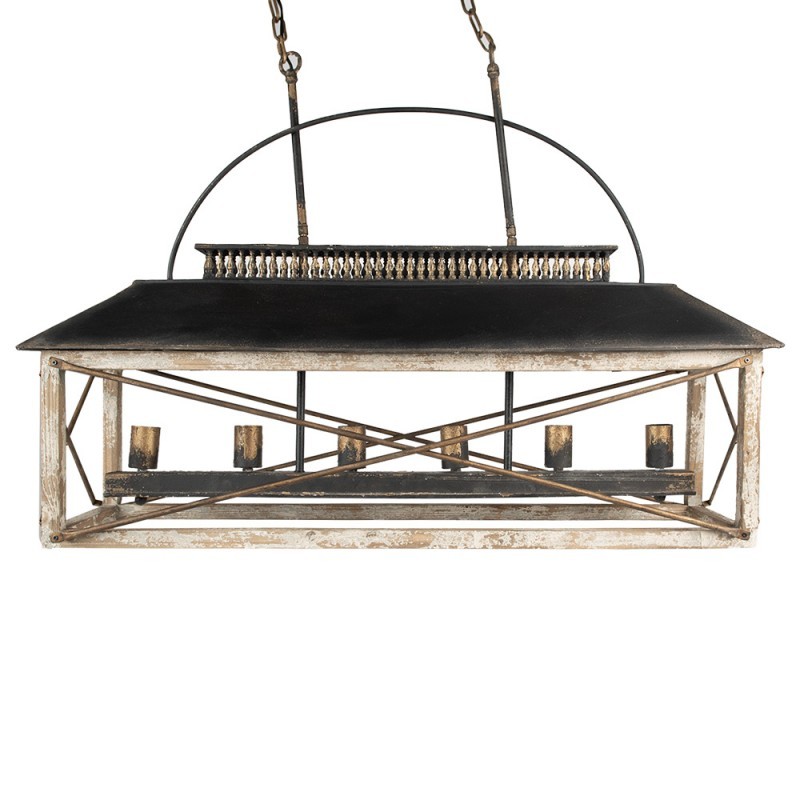 Béžovo-černé antik stropní světlo v Industrial stylu Bocco - 99*30*70 cm