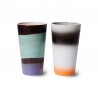 2ks barevný retro hrnek na latté 70s Boggie - Ø 7,5*13cm / 280ml