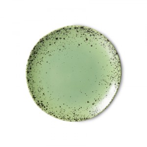 2ks keramický zelený dezertní talíř Kiwi - Ø 17*2cm 