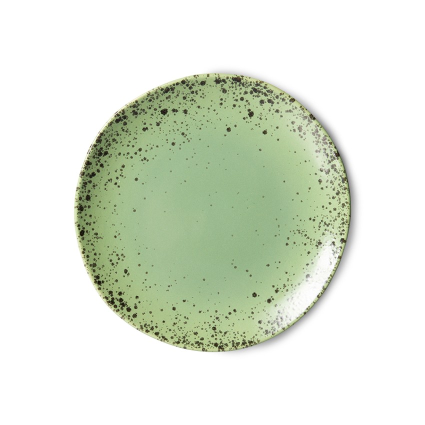2ks keramický zelený dezertní talíř Kiwi - Ø 17*2cm    HKLIVING