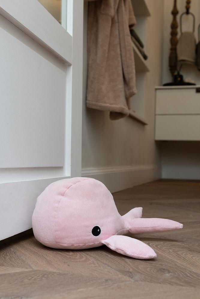 Bílá dveřní zarážka velryba Whale - 20*31*17cm