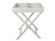 Šedý antik dřevěný odkládací stolek s podnosy - 60*40*73 cm