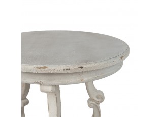 Šedý antik dřevěný odkládací stolek Jimmy - Ø 66*64 cm