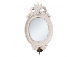 Šedé nástěnné zrcadlo s držákem na svíčku Millo - 25*13*43 cm
