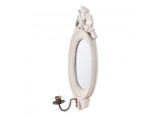 Šedé nástěnné zrcadlo s držákem na svíčku Millo - 25*13*43 cm