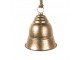 Zlatý antik dekorační zvonek na jutovém provázku - Ø 30*35 cm