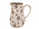 Béžový keramický džbán s květy hortenzie Lilla M - 16*12*18 cm