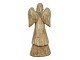 Hnědý antik dekorační anděl Anjel - 8*5,5*20 cm