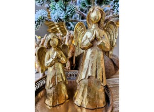 Zlatý antik dekorační anděl Anjel - 8*5,5*20 cm