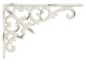 Krémová antik litinová policová konzole Ornament - 18*3,5*12 cm