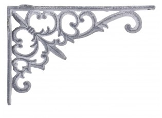 Šedá antik litinová policová konzole Ornament - 18*3,5*12 cm