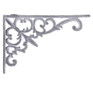 Šedá antik litinová policová konzole Ornament - 18*3,5*12 cm