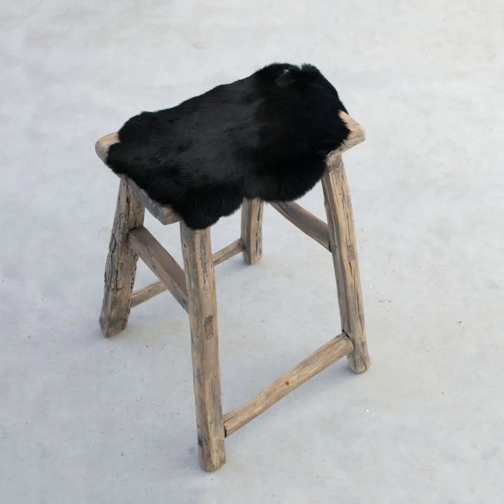 Dekorativní kožešina z černého králíka - 40*30*2cm