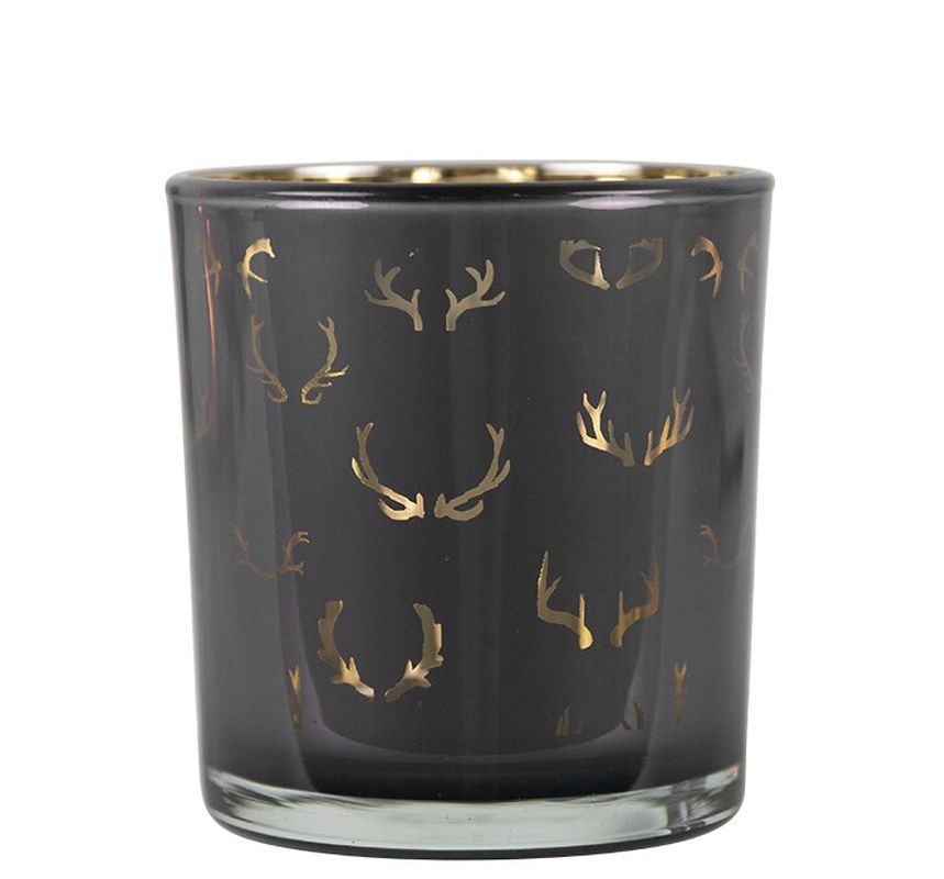 Granitový skleněný svícen s parohy Antlers S - 7*7*8cm