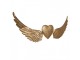Zlatá nástěnná dekorace andělská křídla se srdcem Angel Wings - 120*1*55cm