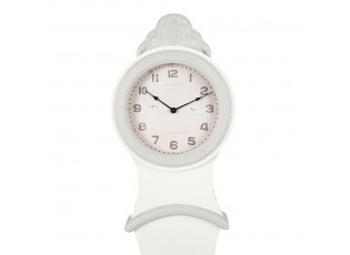 Bílé nástěnné dřevěné hodiny Wilmia - 37*9*132 cm / 1*AA