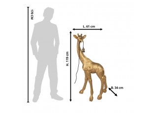 Zlatá stojací lampa ve tvaru žirafy Giraffe - 61*34*119 cm E27/max 1*40W