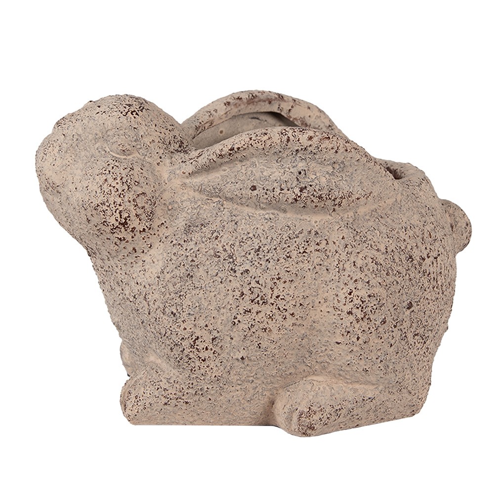 Béžový antik dokorační květináč králík Rabbi - 17*12*12 cm
